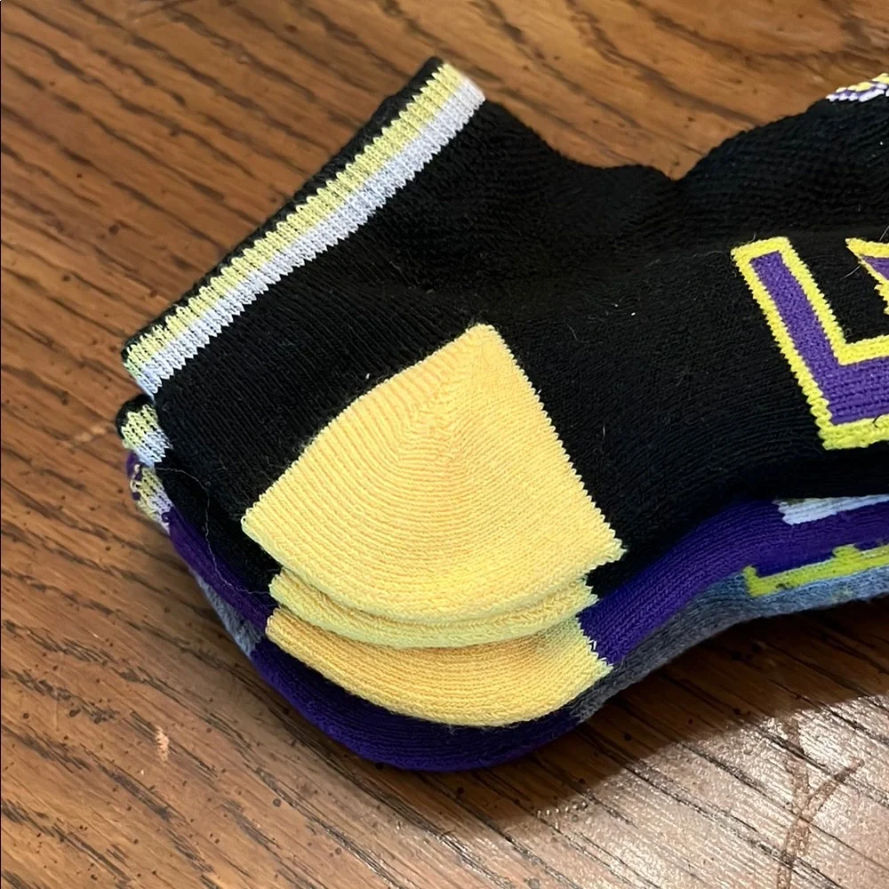 NBA men’s low cut‎ Laker socks, 3 pair, NWT